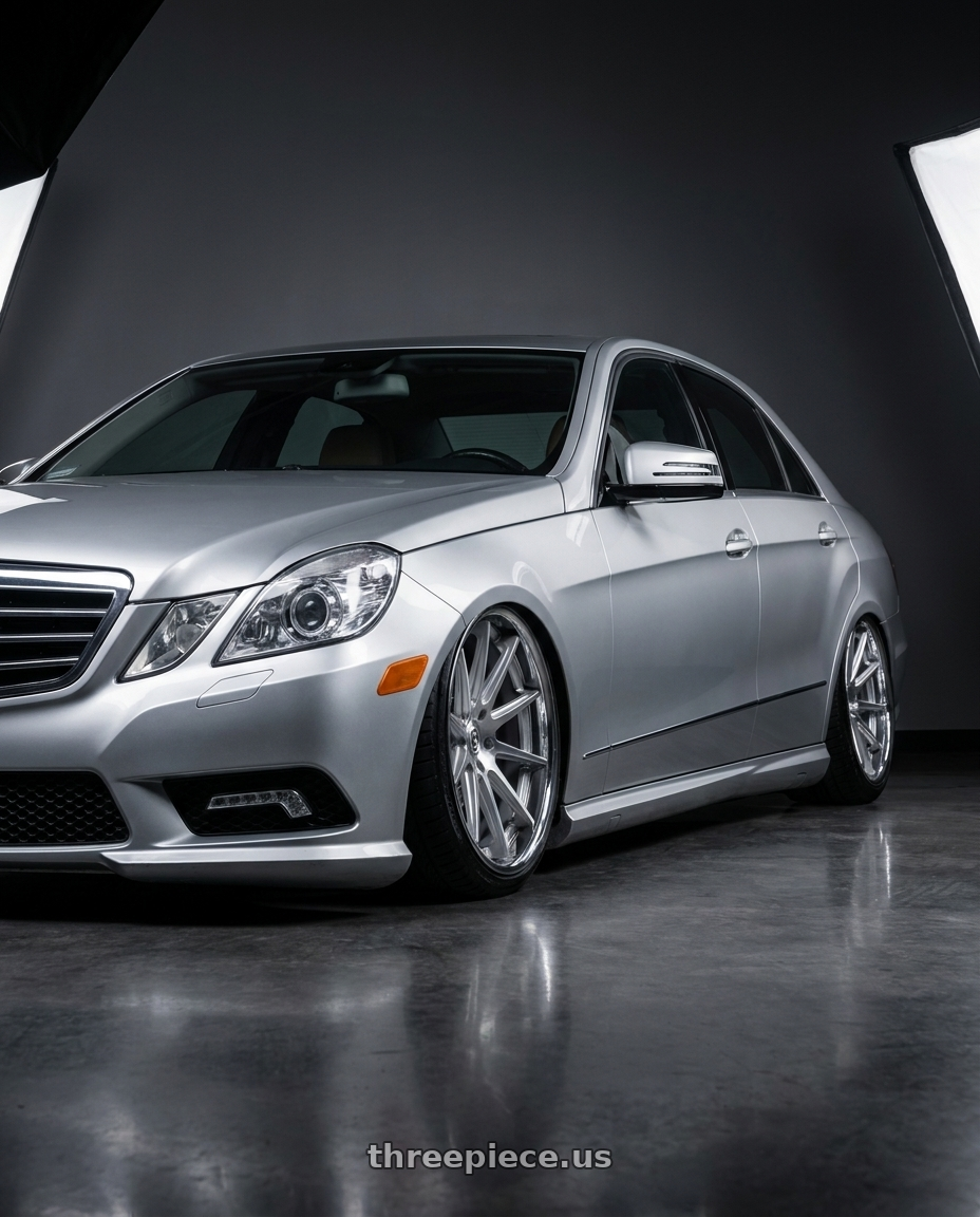 2010 Mercedes-Benz E350 with Rohana RFC10 5x120 20x9+35 Machine Silver/Chrome Lip wheels
