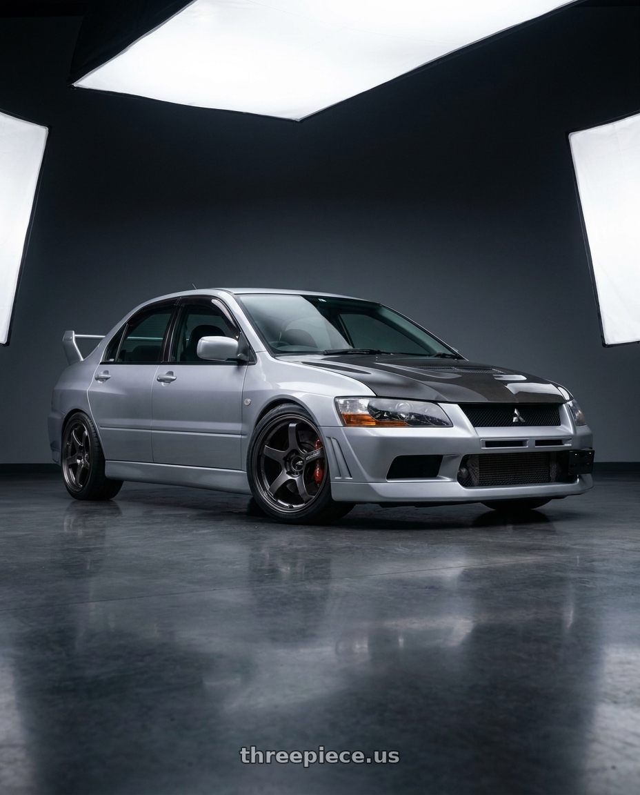 2000 Mitsubishi evo 7 gsr with Advan Racing R6 5x114.3 18x8.5 +37 RACING COPPER BRONZE wheels