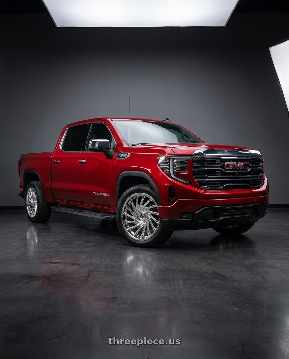 2024 gmc sierra with Fuel UTV D204 RUNNER 4X137 22X7 +13 POLISHED wheels