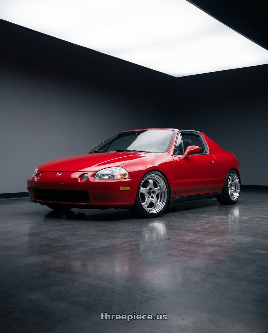 1995 honda del sol si with Work Meister S1 2P 5x112 15x7.5+12 R Disk Silver wheels
