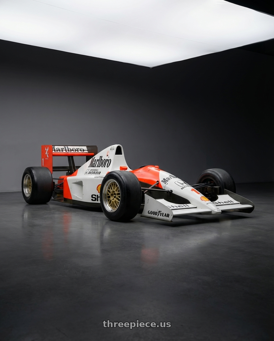 1991 McLaren MP4/6 with BBS LM 5x130 17x7.5 +28 Gold Center Diamond Cut Lip wheels