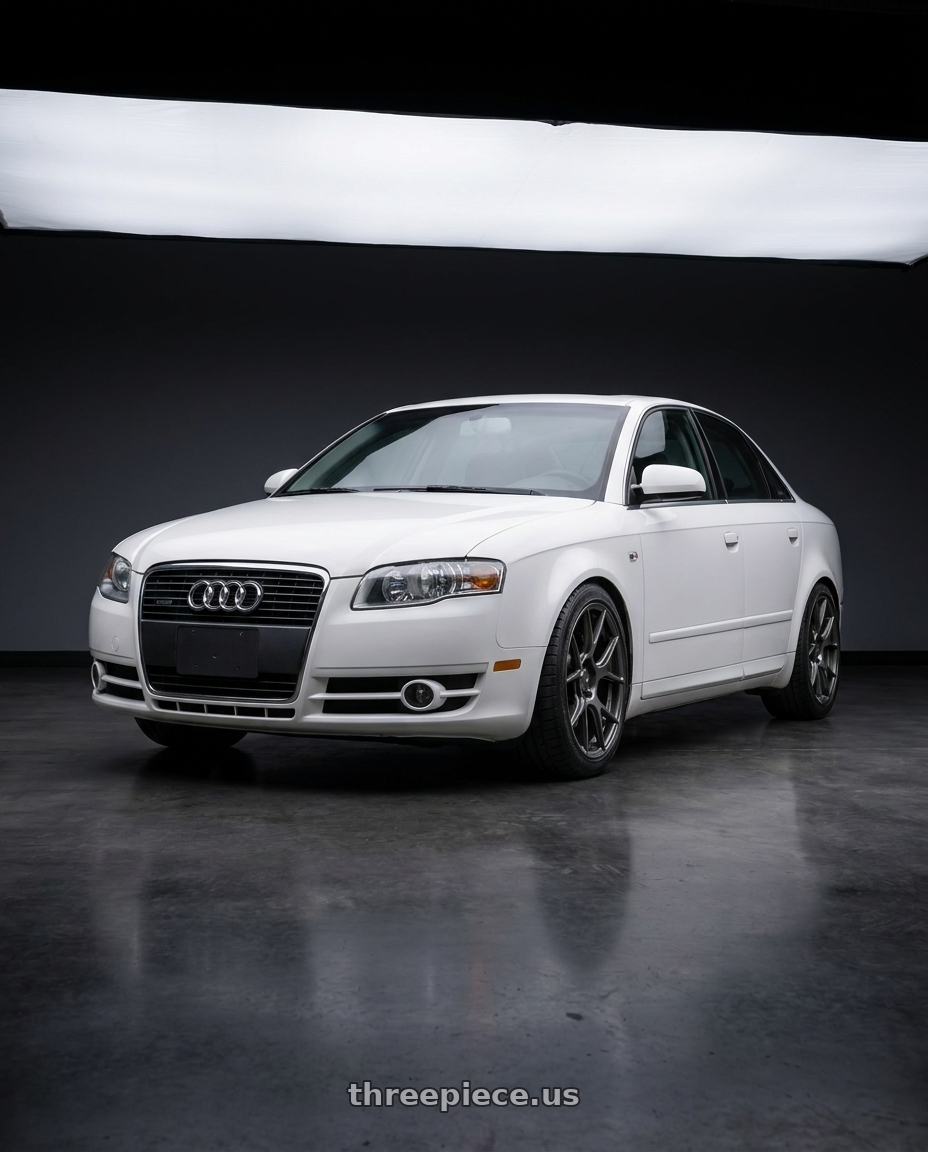 2010 Audi A4 B7 with Konig Ampliform 5x112 18x8.5+43 Dark Metallic Graphite wheels