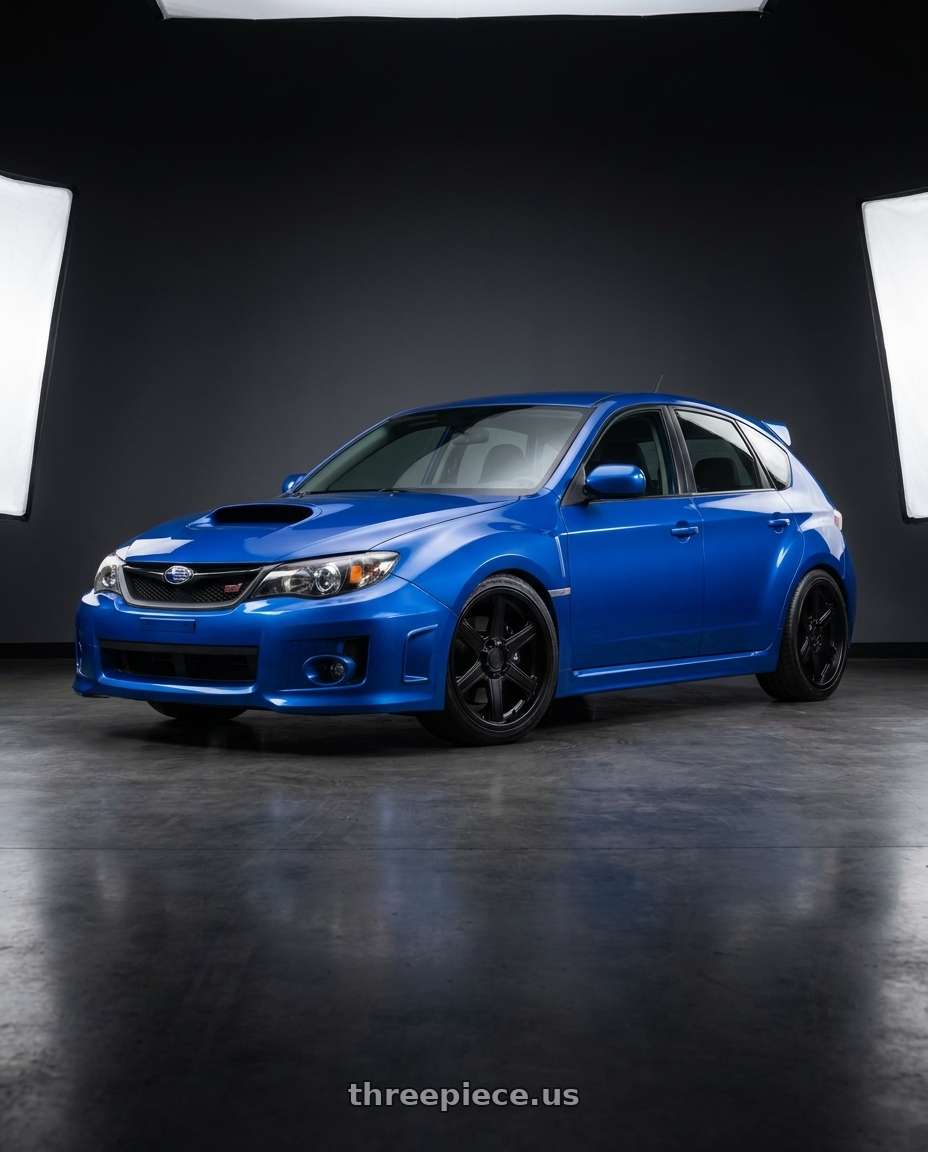 2008 Subaru Wrx Sti Impreza with Enkei BHAWK 6x135 18x8.5+30 Black wheels