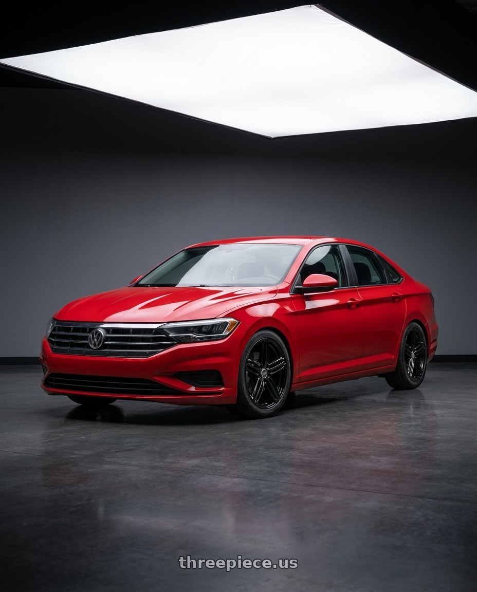 2019 Volkswagen Jetta s tornado with OE Wheels AU12 5x112 18x8+45 Black wheels