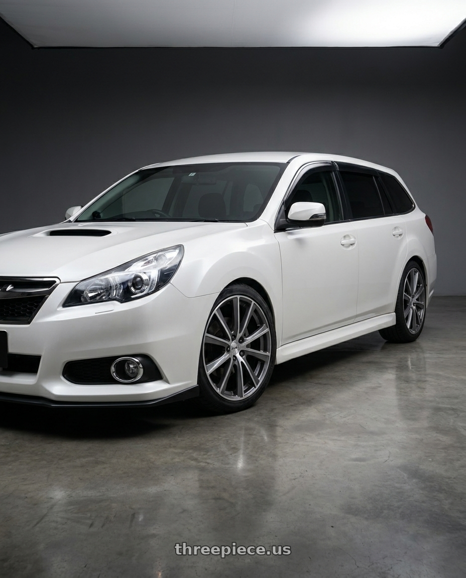 2013 Subaru legacy with TSW NURBURGRING 5X100 19X8 +45 GUNMETAL W/ MIRROR CUT FACE wheels