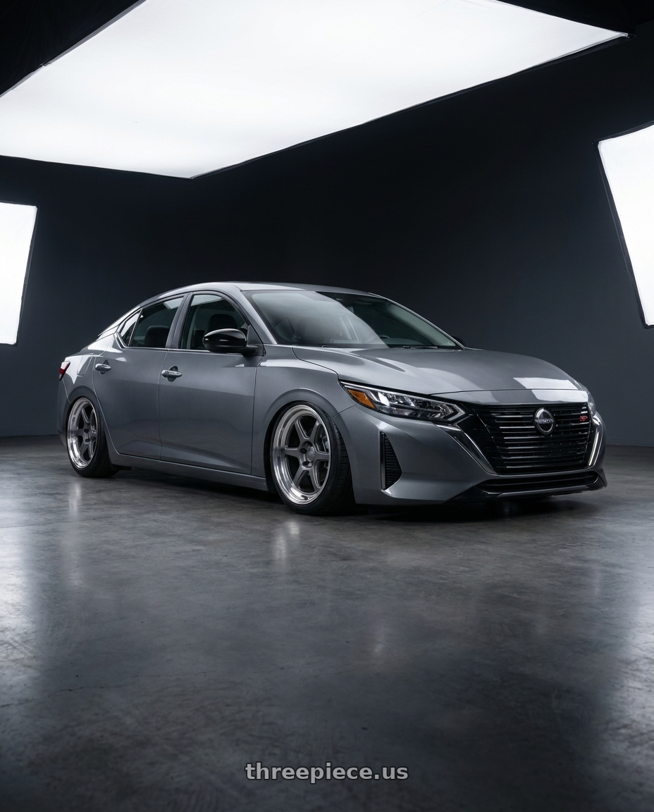2026 Nissan Sentra Sv with Kansei K14G Roku 5X108 18x9 12 Grey and Machined Lip wheels