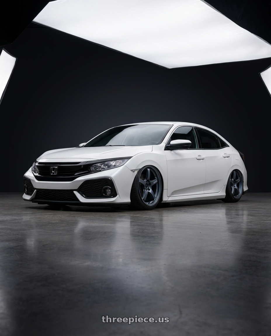 2024 Honda Civic with Gram Lights 57CR 5x114.3 19x8.5+45 Gunblue II wheels