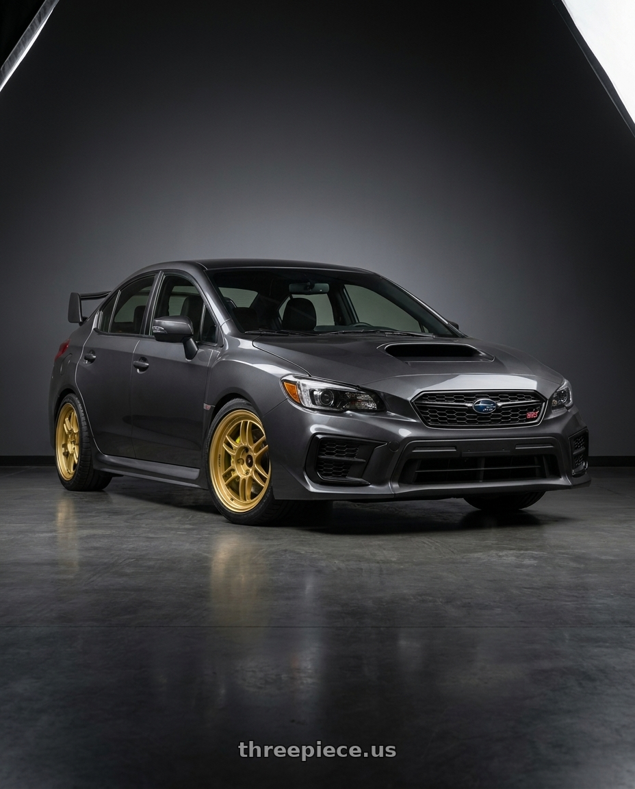 2021 Subaru WRX with Enkei RPF1 5x114.3 17x9+45 Gold wheels