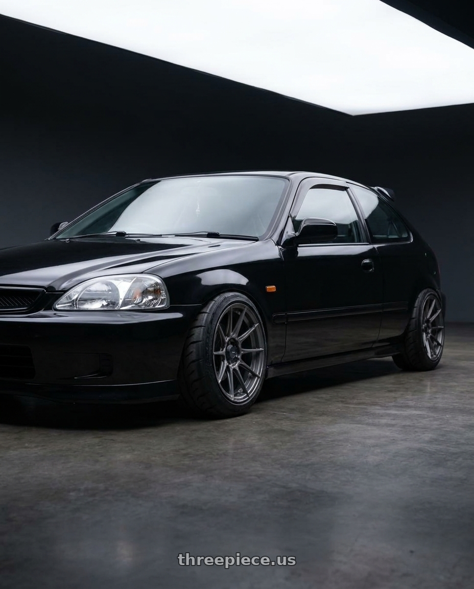 1997 Honda Civic with Advanti Racing 79G Storm S1 4X100 15x9 +35 Matte Grey wheels