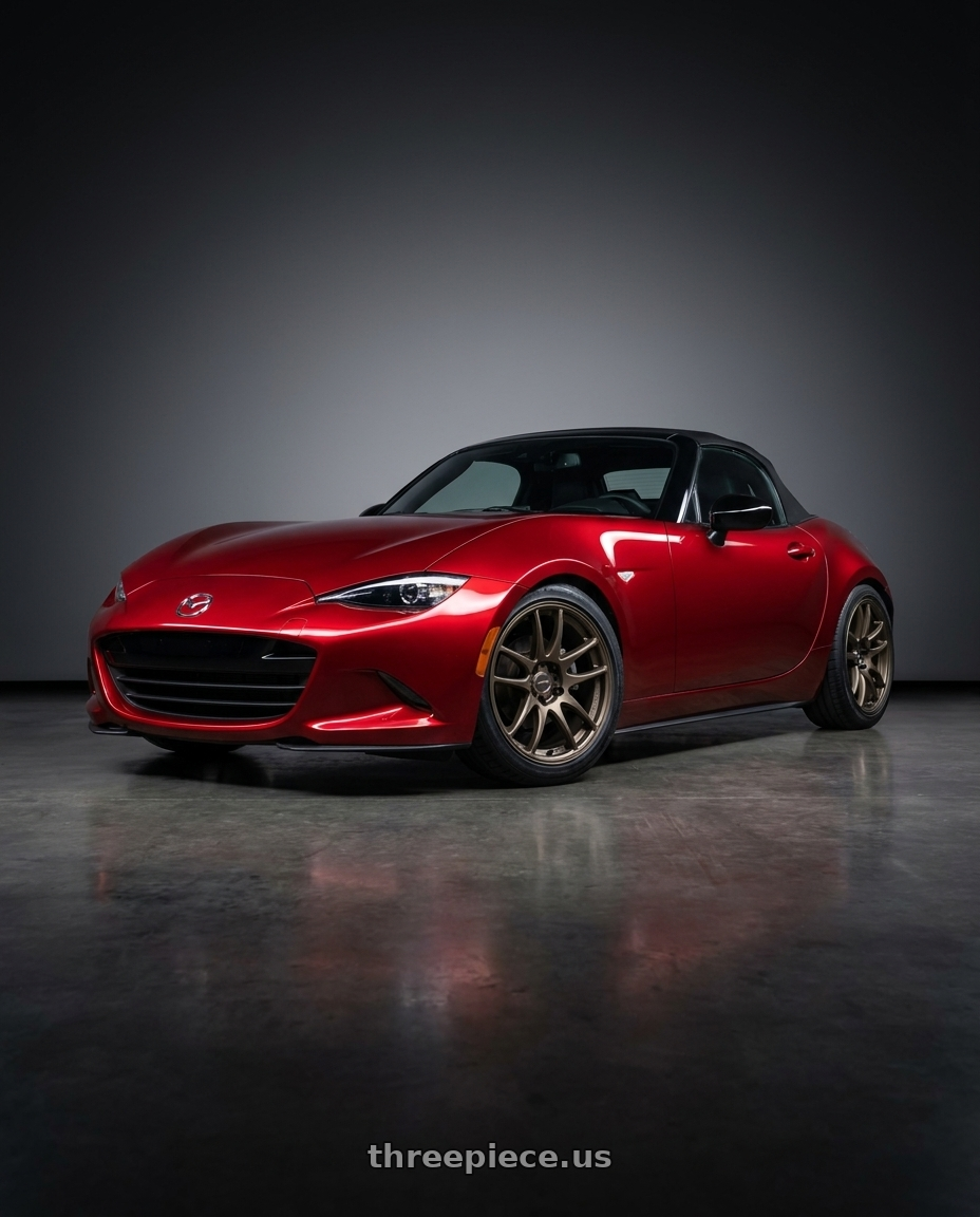 2024 mazda mx5 with Work Emotion Cr Kiwami 4x100 17x7 +38 Matte Bronze wheels