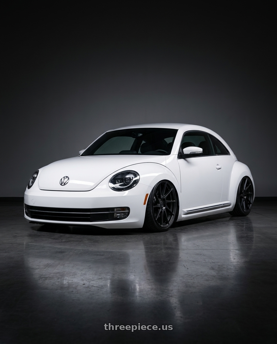 2016 Volkswagen Beetle Turbo with Aodhan AH09 5x112 18x9.5 +35 Matte Black wheels