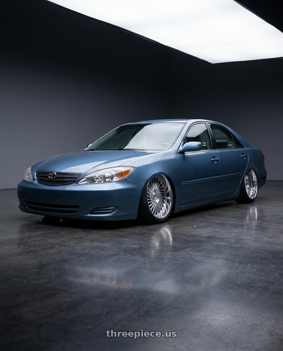 2003  Toyota Camry with Amani Chile 5x112/5X114.3 22x10 +38 Brush Center Chrome Lip wheels