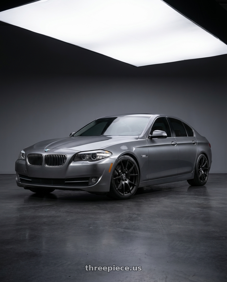 2016 BMW 5 Series F10 with Forgestar CF5V 5x120 19x9 +38 Satin Black wheels