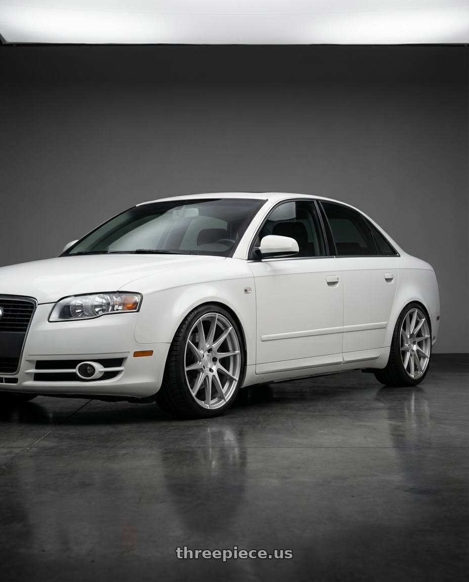 2010 Audi A4 B7 with Aodhan AH09 5x112 18x8.5 +35 Gloss Silver Machined Face wheels