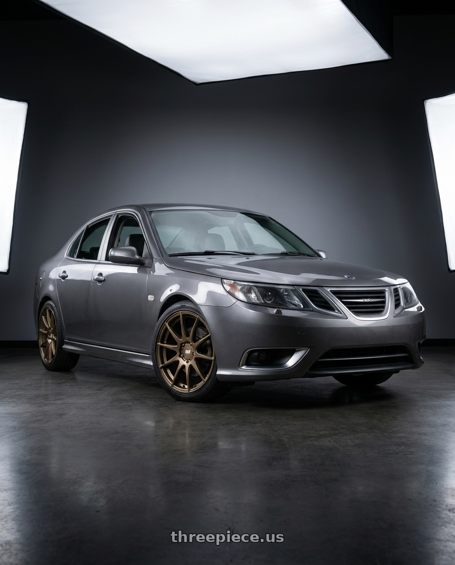 2011 Saab 9-3 with 1AV ZX14 5x110 18x8.5 +38 Bronze wheels