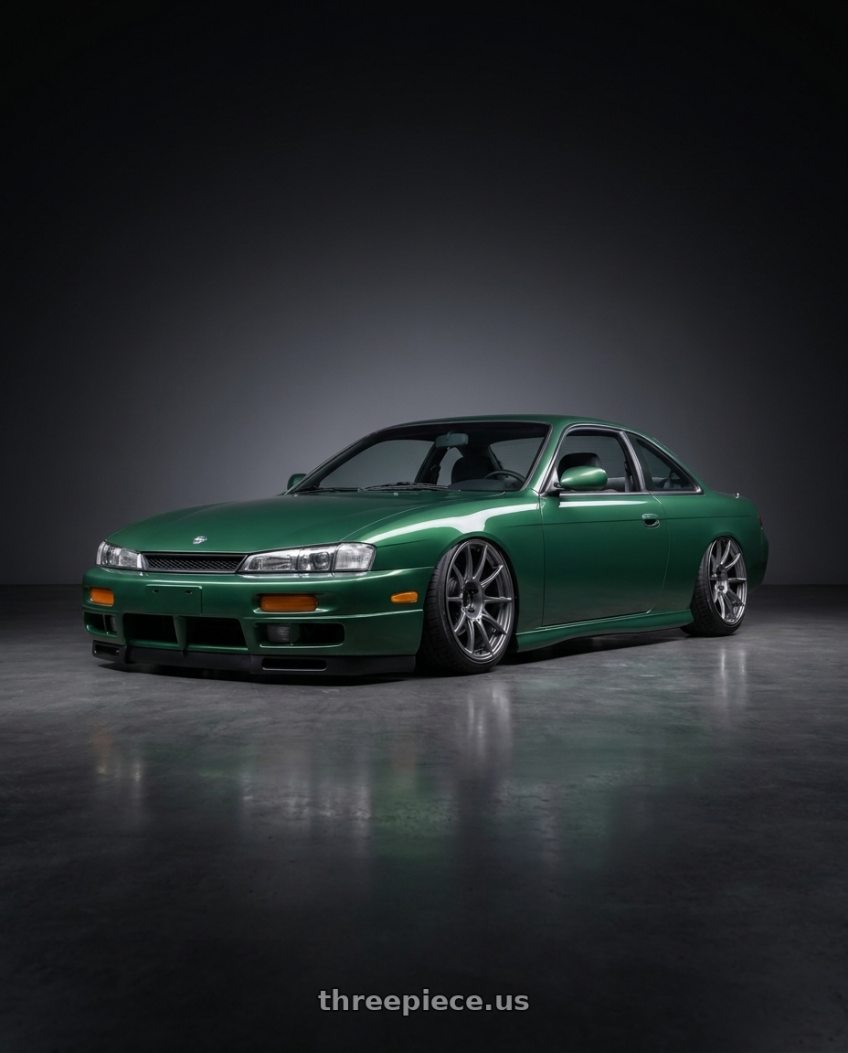 1995 Nissan 240sx with Ssr Gtx01 5x114.3 18x9.5+15  DARK SILVER wheels