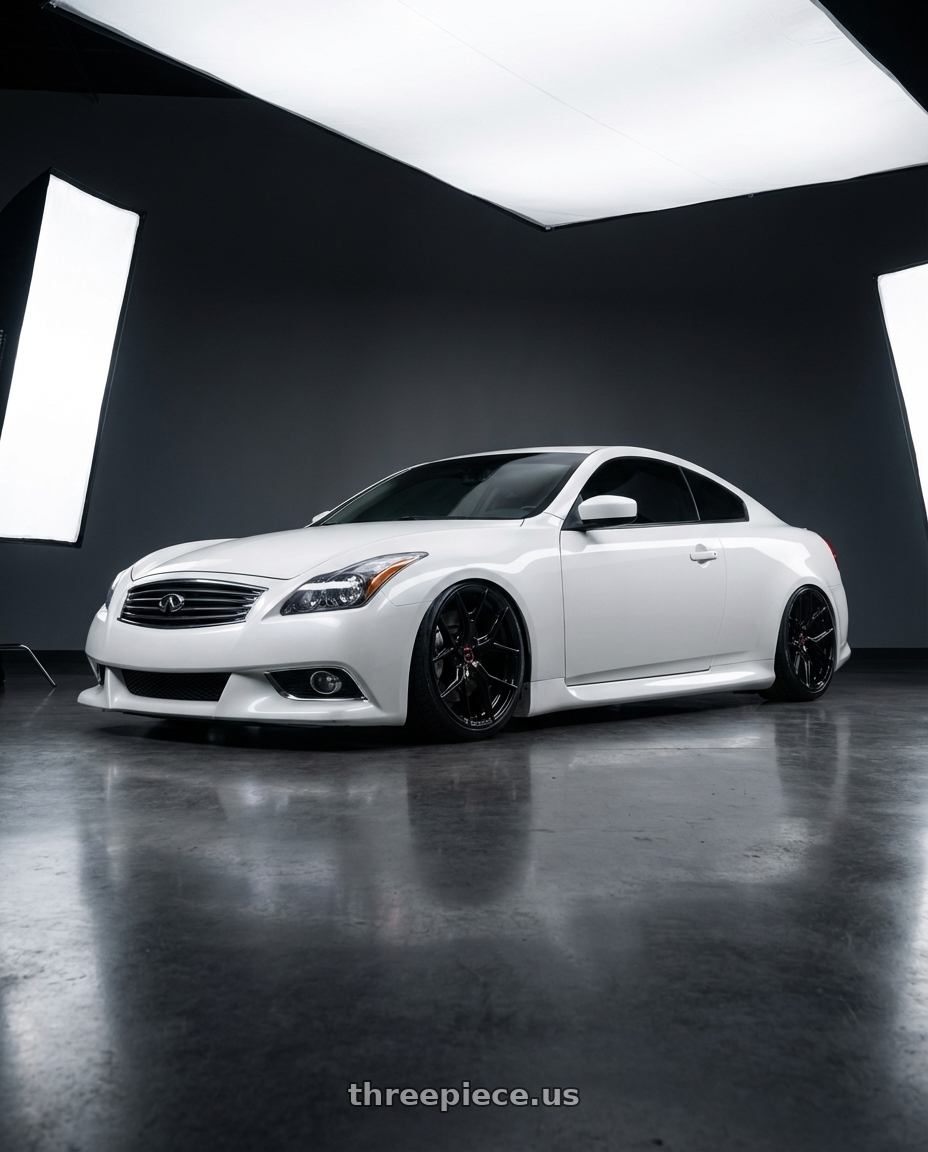 2014 Infiniti G37 Coupe with Vossen HF-5 19x9.5 / 5x114.3 / ET40 / Deep Face / 73.1 - Gloss Black Wheel - HF5-9N63 wheels