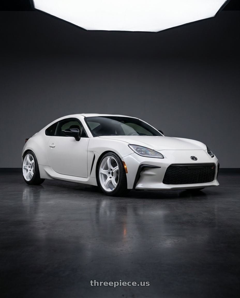 2026 toyota gr86 with Advan Racing TC4 5x100 18x8.5 +45 RACING WHITE METALLIC & RING wheels
