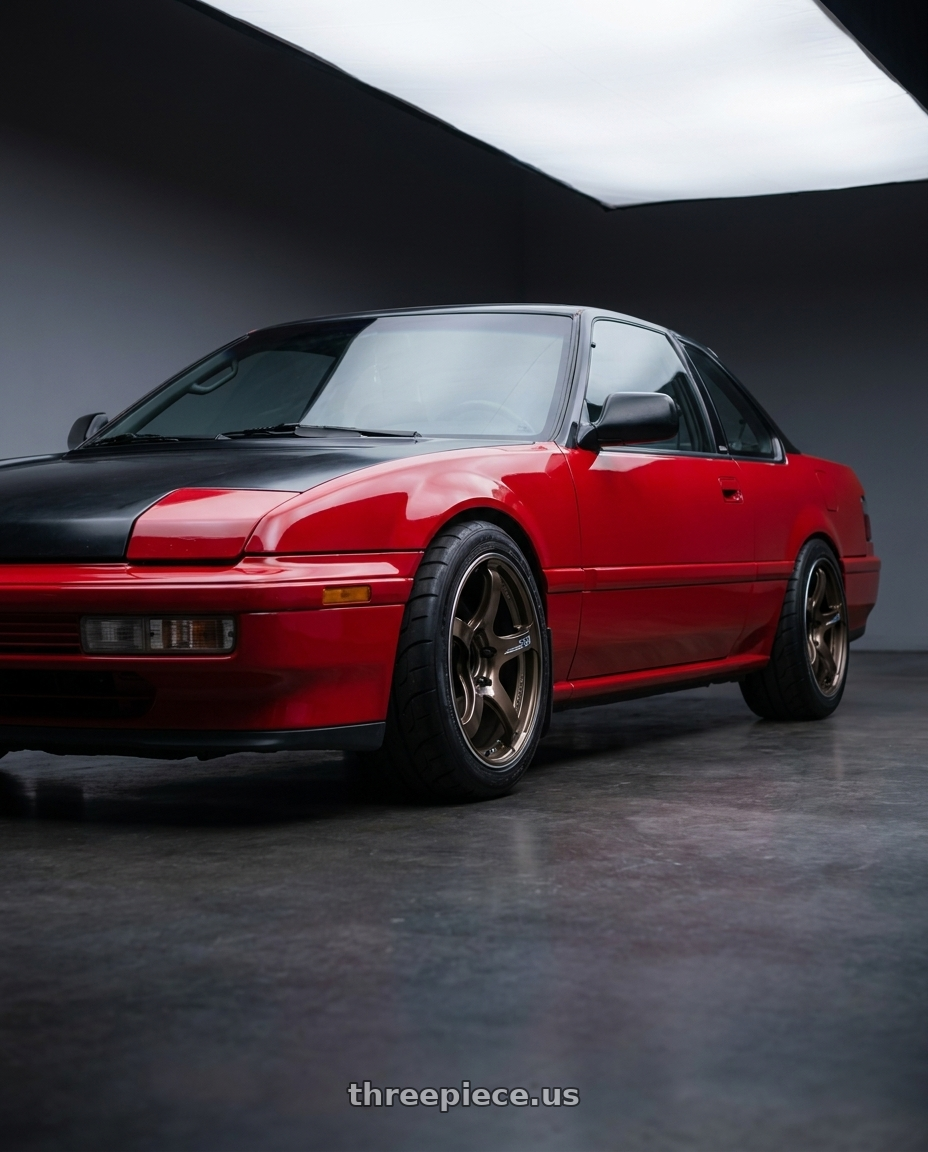 1991 Honda prelude with Advan Racing TC4 4x100 16x7.0 +31 UMBER BRONZE METALLIC & RING wheels