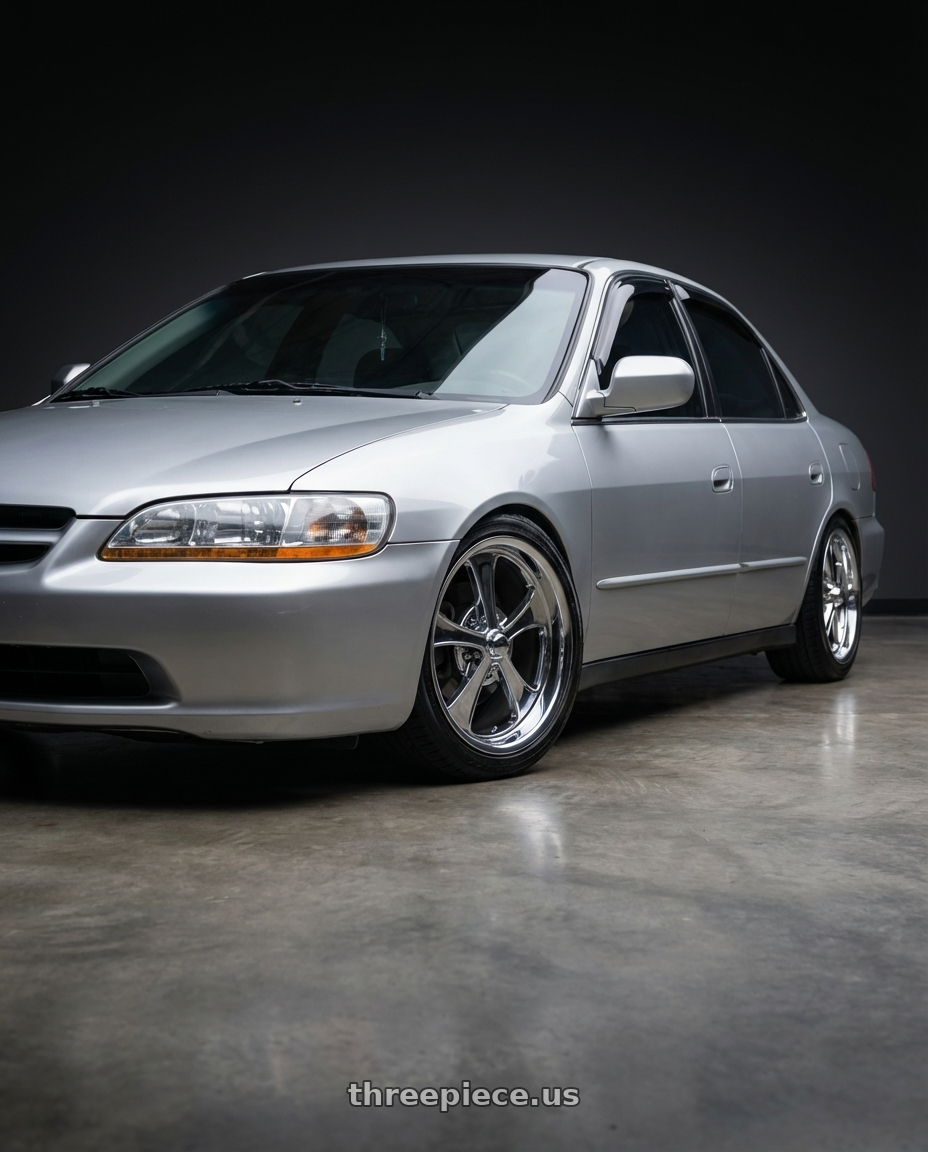 2002 honda accord with Ridler Type 645 5x114.3 18x9.5+0 Chrome wheels