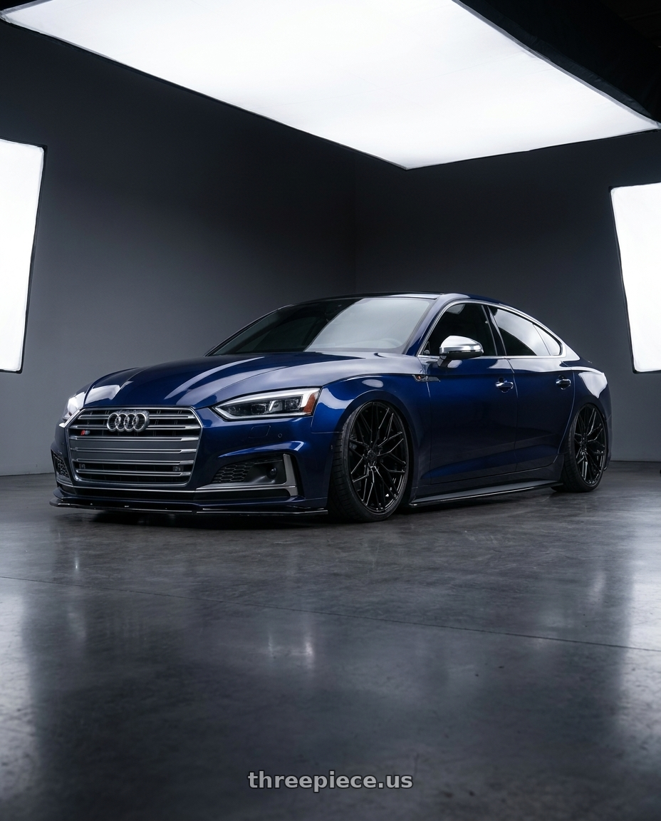 2014 Audi S5 B8 with Avant Garde Wheels M520R 5X112 20x10 +25 Gloss Black wheels