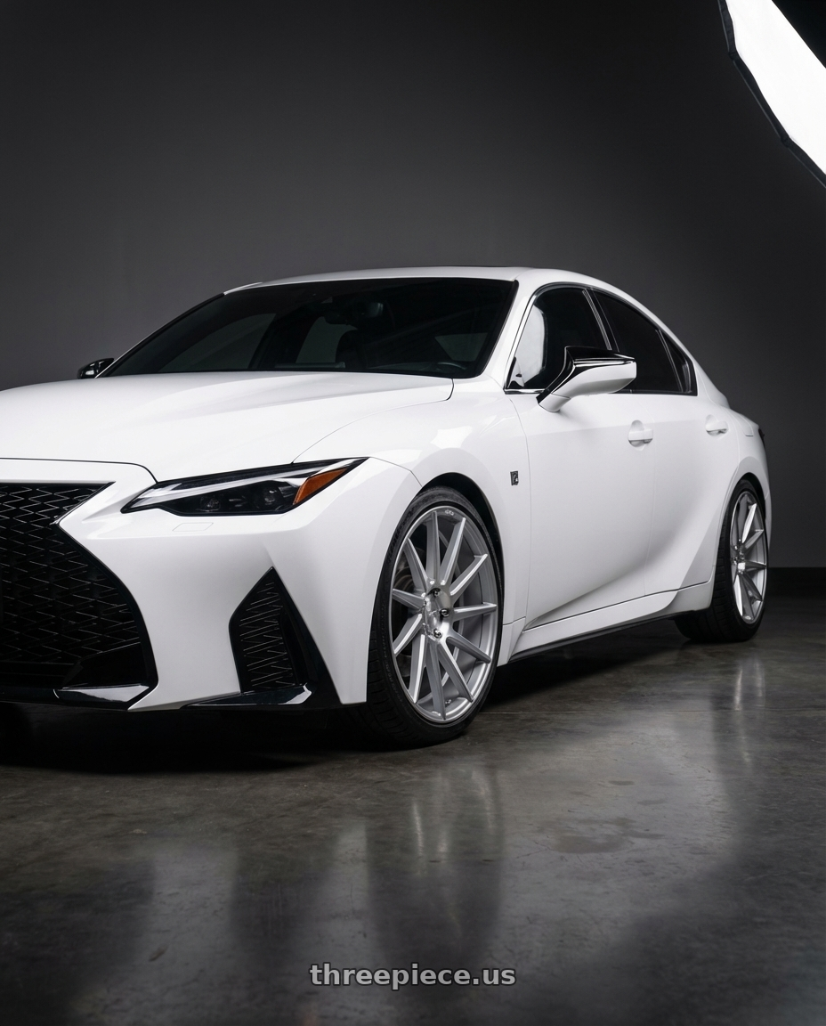 2024 Lexus IS 350 with Niche 1PC M112 SURGE 5X114.3 19X8.5 +35 GLOSS SILVER MACHINED wheels