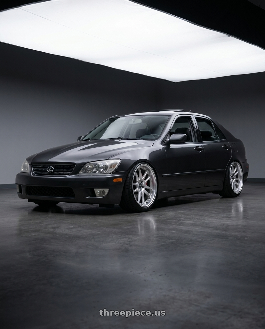 2003 lexus is300 sedan with ESR Wheels APEX SERIES AP8 5x114.3 18x8.5 +30 Hyper Silver wheels
