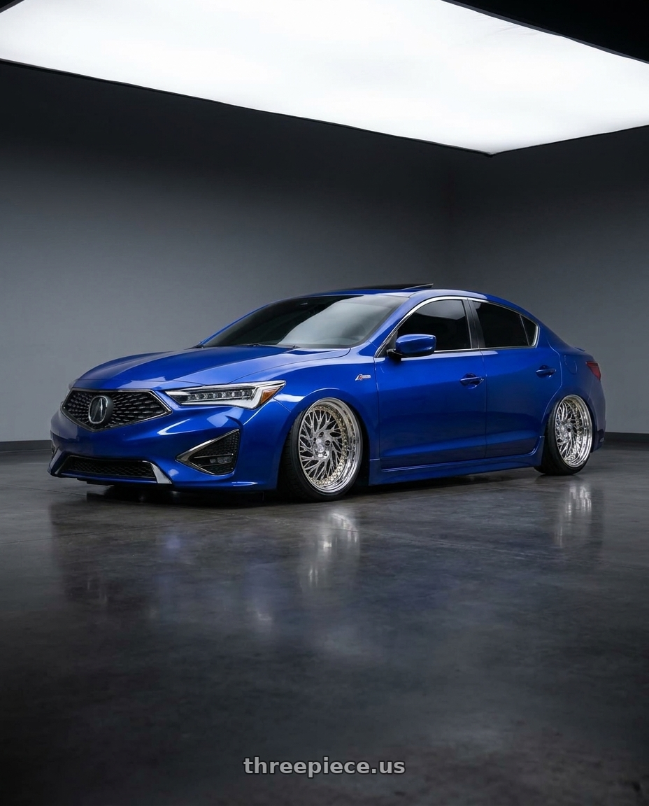 2021 Acura ilx a spec with Aodhan DS03 5x114.3 18x9.5 +30 Vacuum Chrome w/Gold Rivets wheels