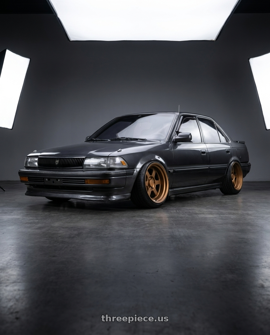 1993 toyota corona 灰色 with 9six9 SIX-1 Deep 6x139.7 17X9 -36 Matte Bronze wheels