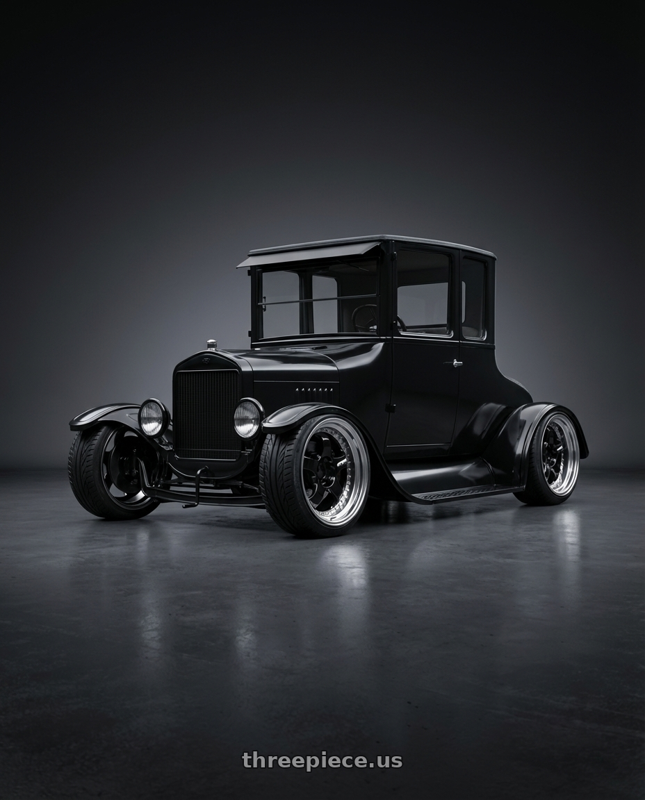 1924 Ford Model T with Work Meister S1 3P 5x100 18x7+48 A Disk Black wheels