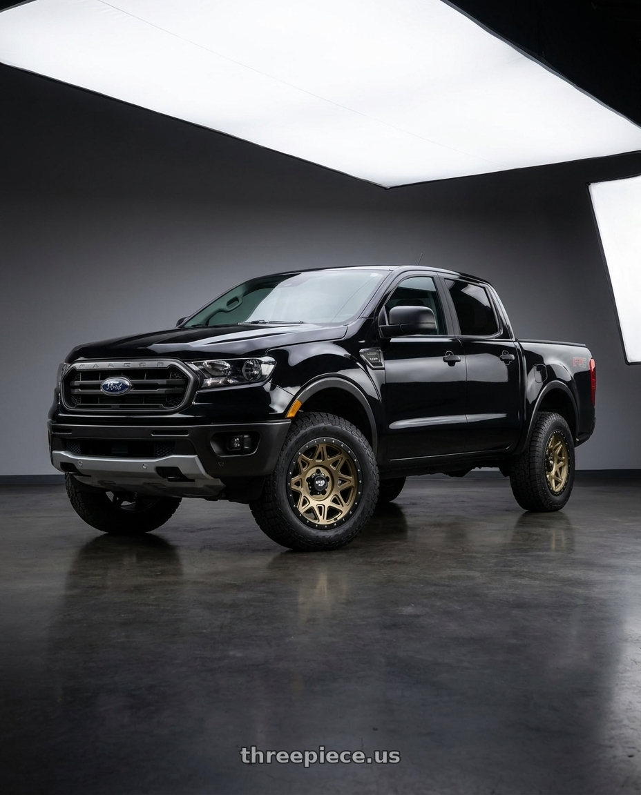 2021 Ford Ranger XL with Dirty Life Theory 9305 6x139.7 17x9-12 Matte Gold W/Matte Black Lip wheels