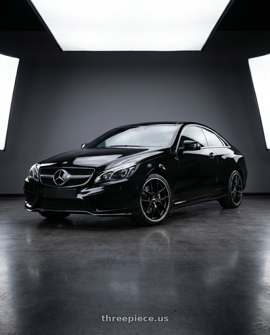 2014 Mercedes e400 with BBS CI-R 5x114.3 19x8.5 +43 Satin Black Polished Rim Protector wheels