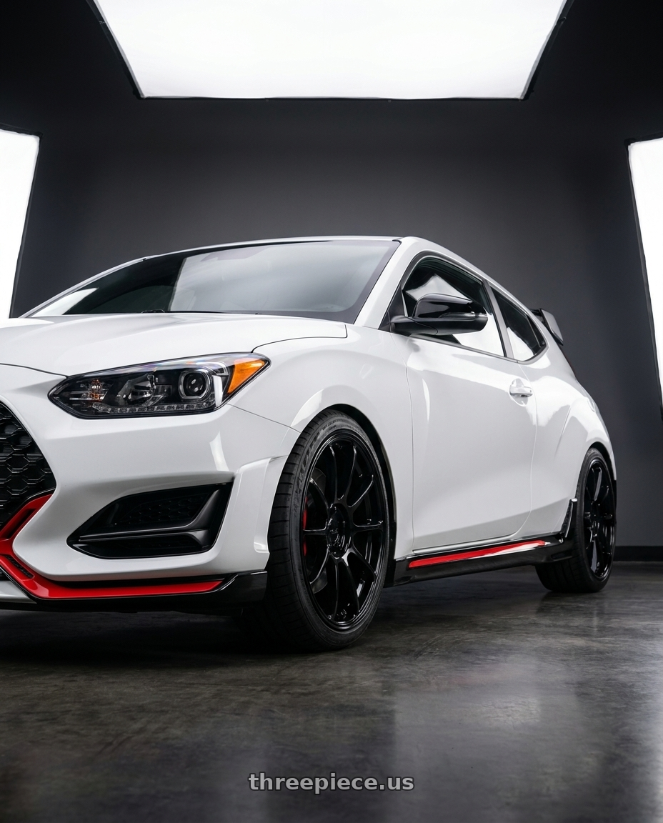 2020 Hyundai veloster N with KATANA RACING KR07 5x114.3 18x8 +40 Glossy Black wheels
