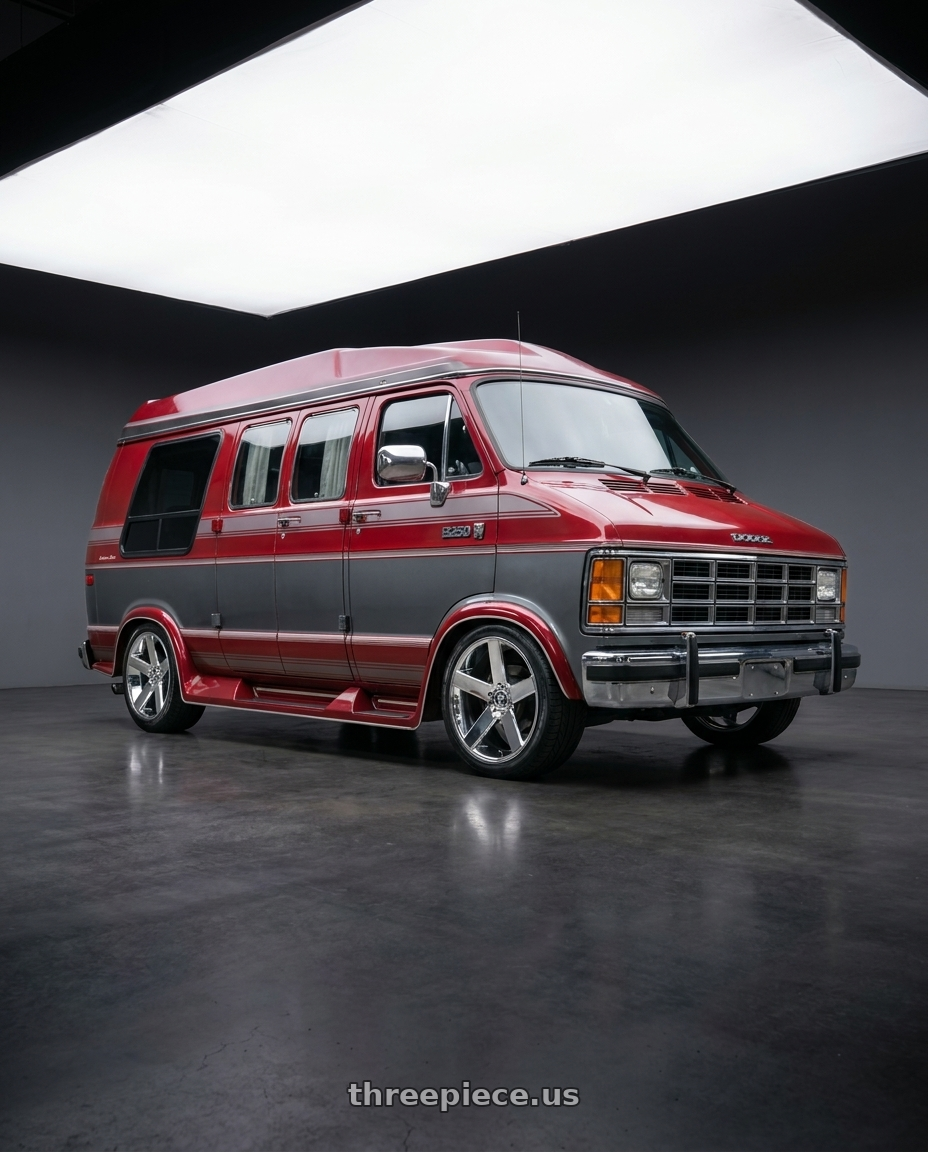 1990 dodge ram b250 with DUB 1PC S115 BALLER 5X139.7 30X10 +25 CHROME PLATED wheels