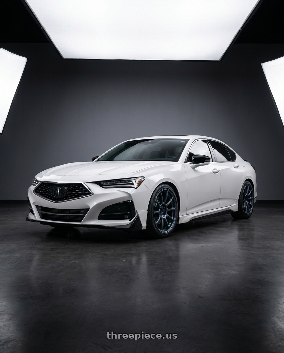 2022 Acura TLX 2 0T with Volk Racing ZE40 5x120 19x8.5 +35 MATTE BLUE GUNMETAL wheels