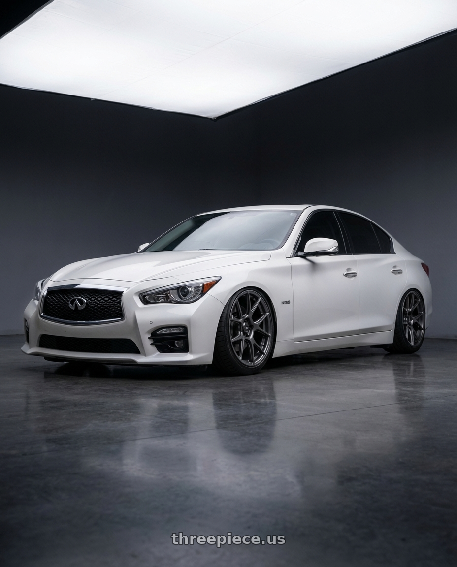 2020 Infiniti Q50 with Konig Ampliform 5x114.3 20x9.5+35 Dark Metallic Graphite wheels
