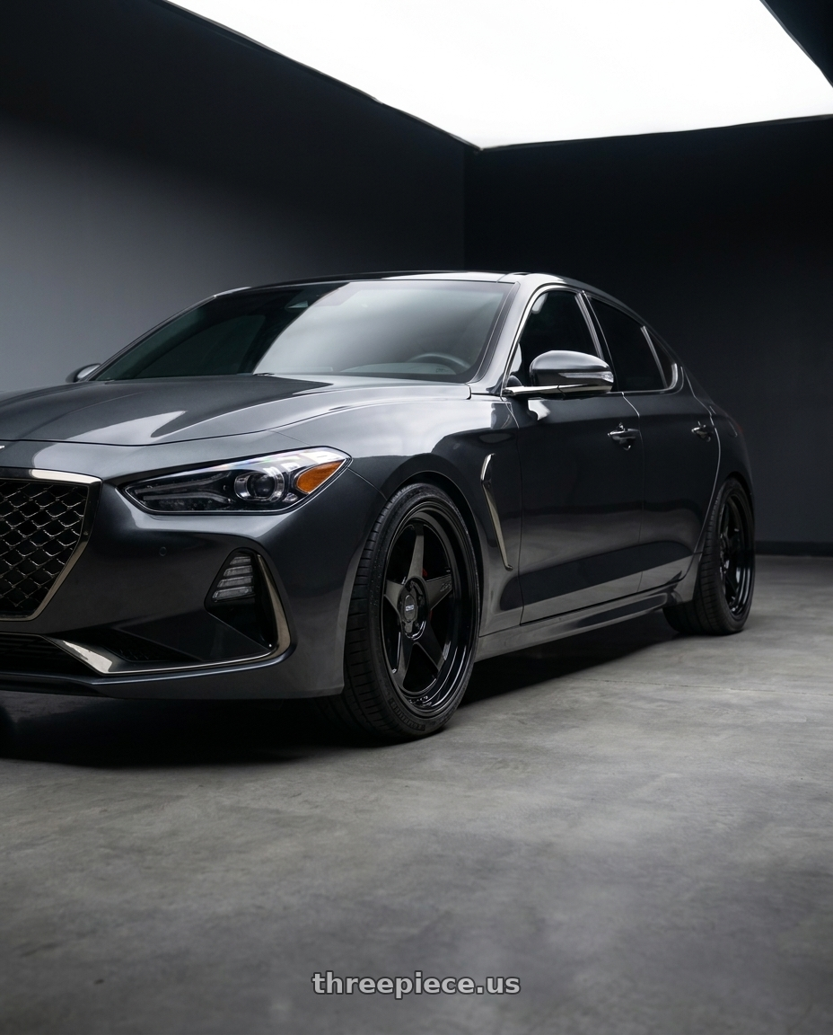 2019 Genesis g70 with ESR Wheels CR SERIES CR5 5x105 19x10 +25 Gloss Black wheels