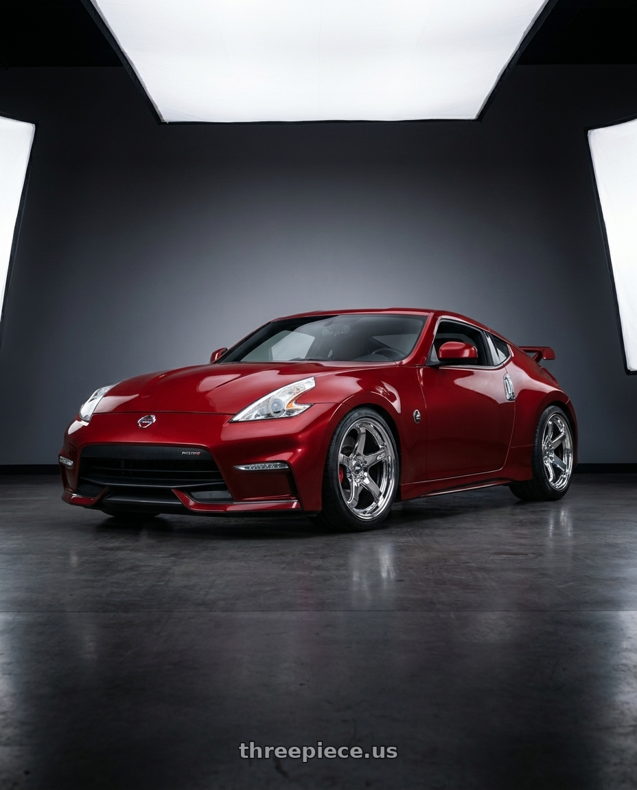 2015 Nissan 370Z with ESR Wheels APX6 5x114.3 19x9.5 +22 Vacuum Chrome wheels