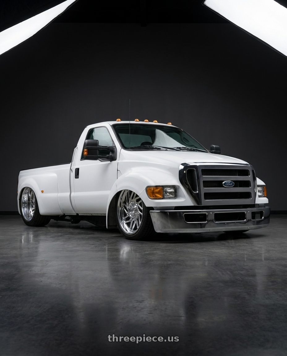 2016 Ford f750 with Carolina Forged Asheville 5x135 24x14 -74 High Polish wheels