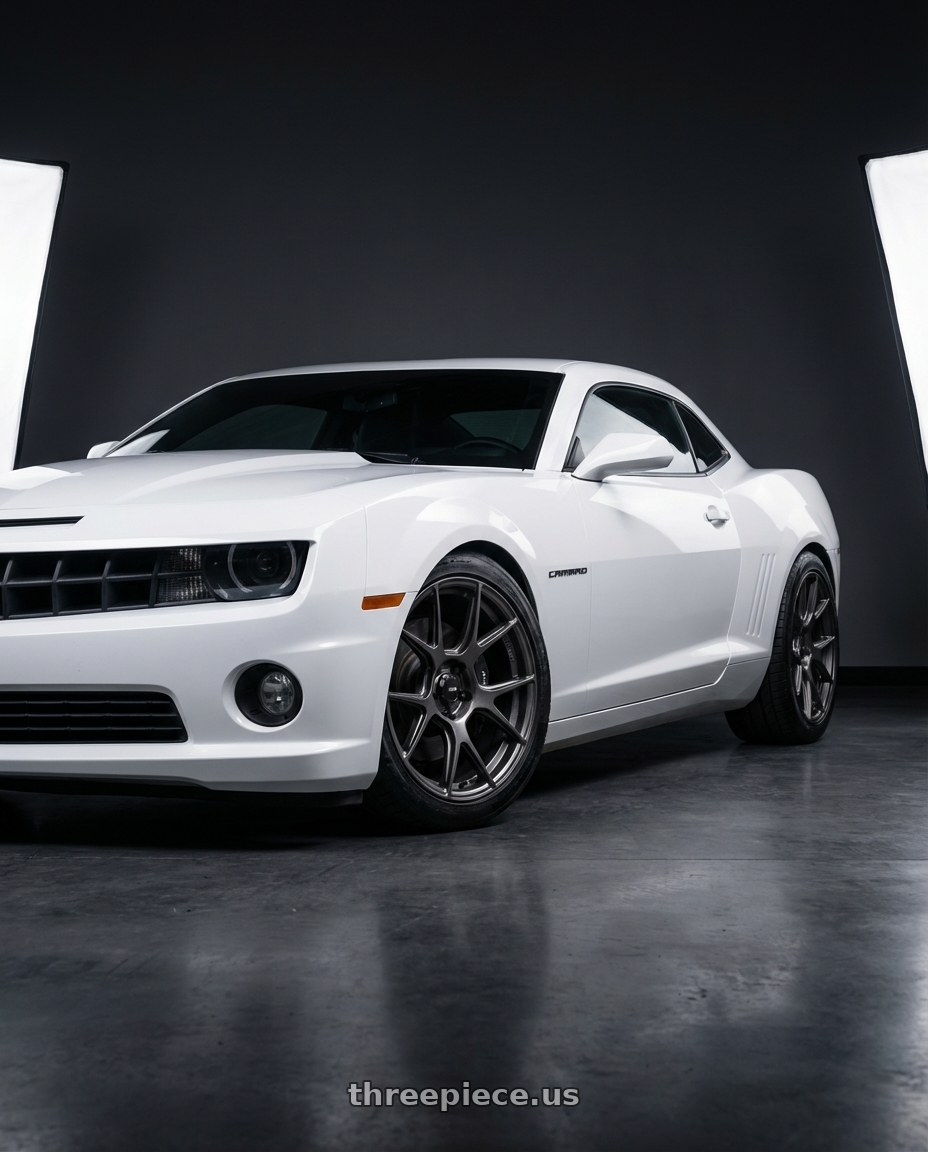 2014 Chevrolet Camaro 5th Gen with Konig Ampliform 5x120 20x8.5+45 Dark Metallic Graphite wheels