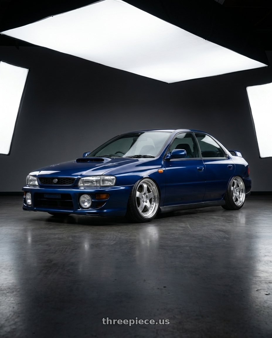 1998 Subaru impreza gc8 with Aodhan AH03 5x100 / 5x114.3 17x9+25 Silver w/Machined Face wheels
