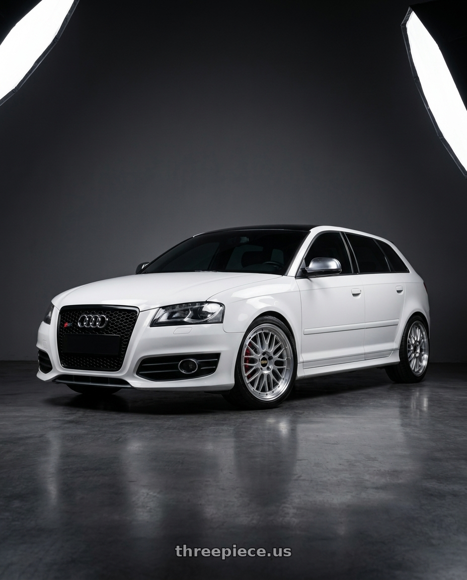 2010 Audi s3 with BBS LM 5x114.3 17x7.5+38 Diamond Silver wheels