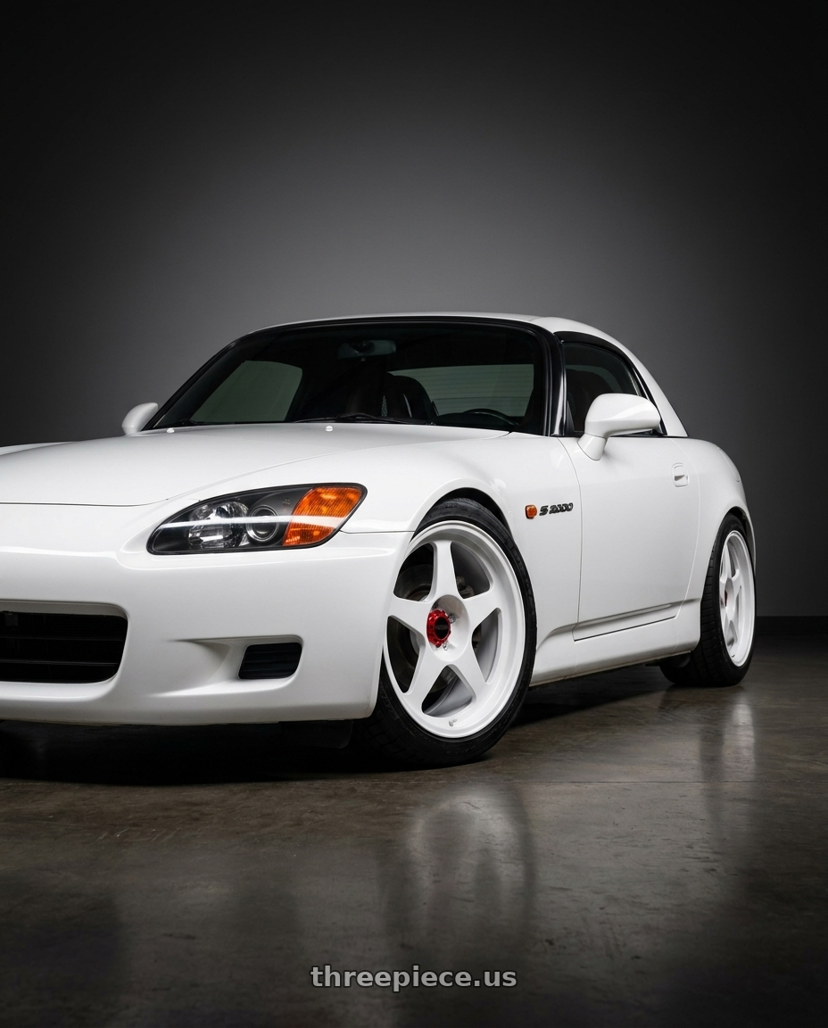 2000 Honda 66 with R6061 Forged R1 5x100 18X8.5 +35 Championship White wheels