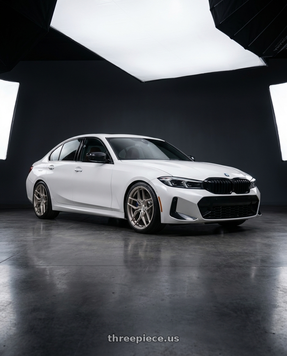 2025 bmw m340i xdrive with Rohana RFX11 5x112 19x8.5+35 Brushed Titanium wheels