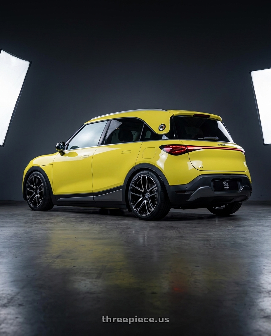 2024 smart 1 with Advan Racing MODEL F50 5x114.3 20x9.0 +40 GLOSS BLACK COMBI wheels rear three quarter view square tires