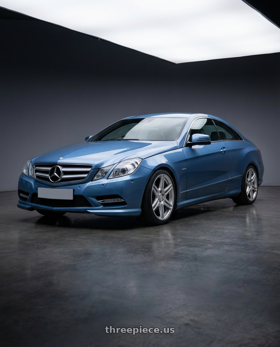 2014 Mercedes-Benz E-Class Coupe C207 with Kansei K11S Tandem 5X112 19x10.5 22 Hyper Silver wheels