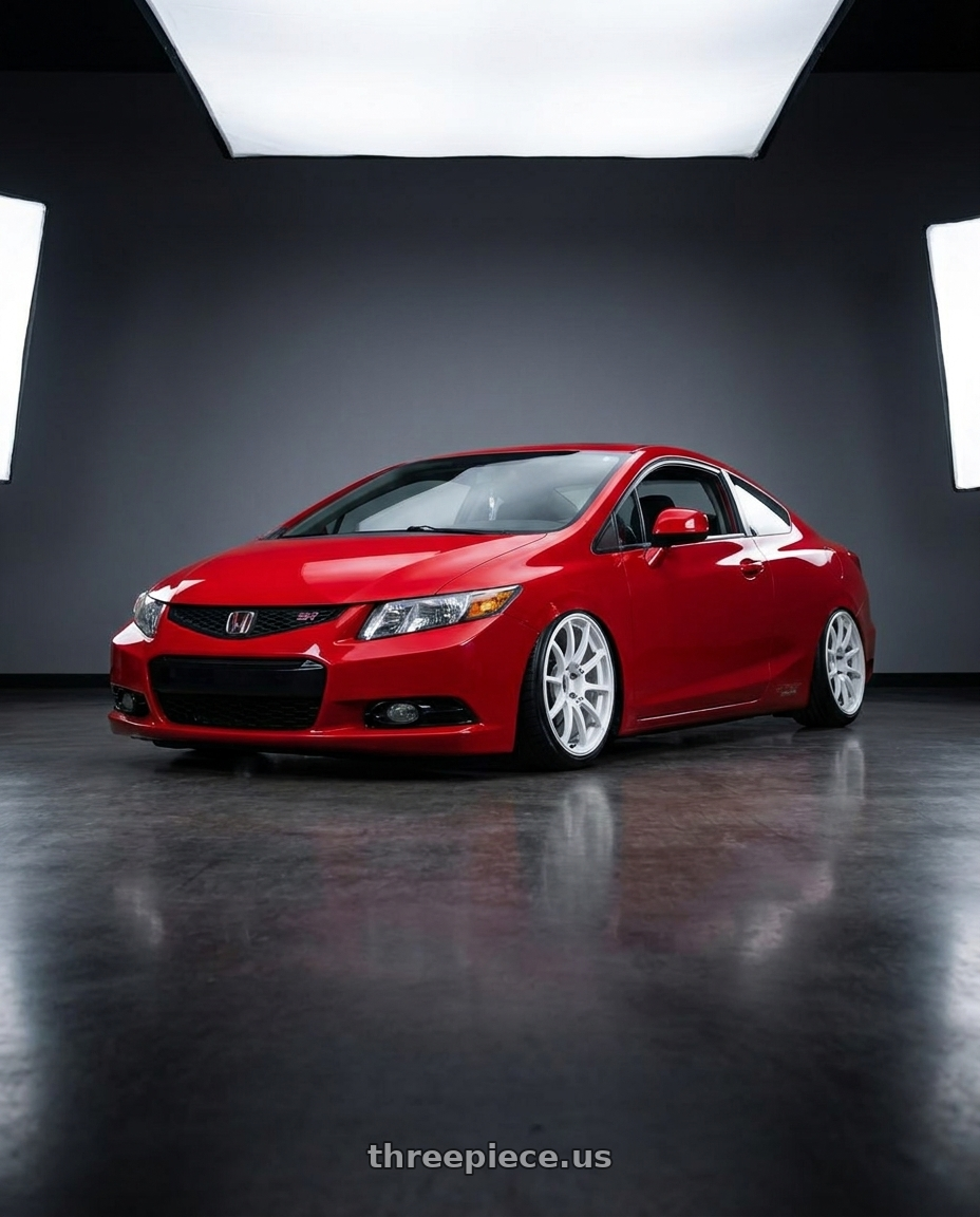 2011 Honda Civic Si with Advan RCIII 5x114.3 18x7.5+45 White wheels