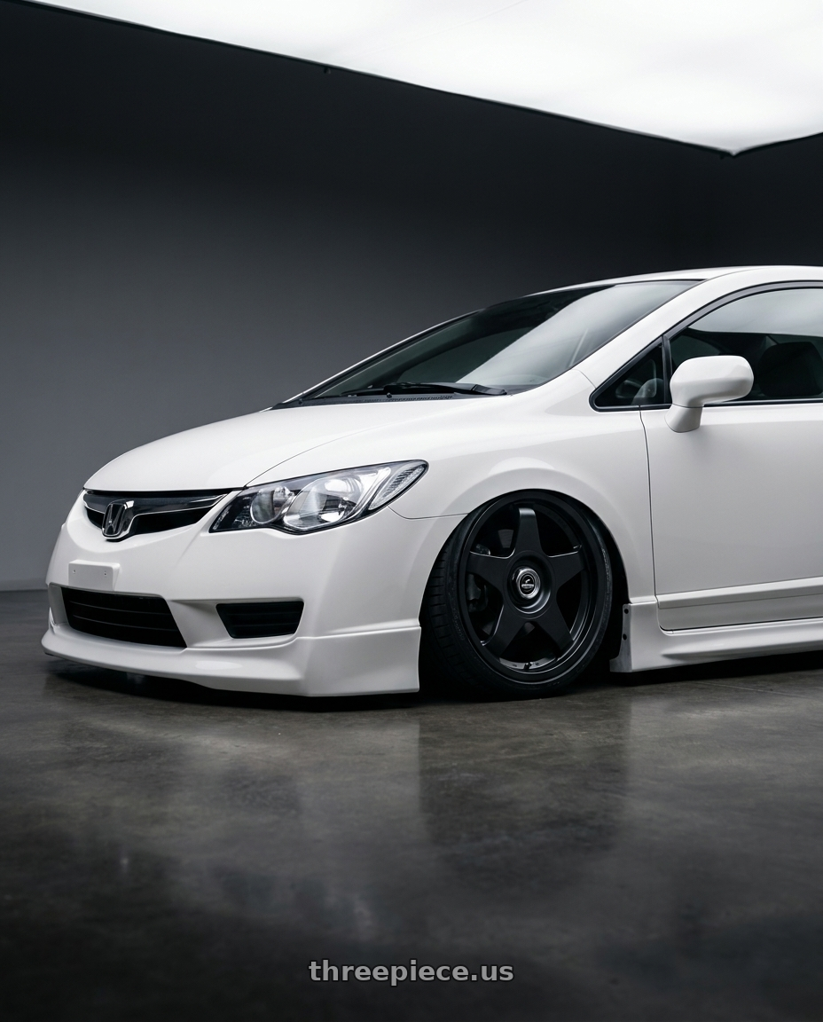 2007 Civic Fd with fifteen52 CHICANE 5x114.3 / 5x120 19x8.5 +35 ASPHALT BLACK (SATIN BLACK) wheels