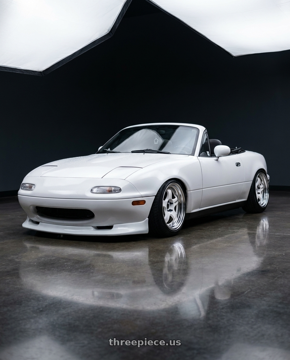 1991 mazda miata with Work Meister S1 2P 4x100 15x8+38 A Disk Black wheels