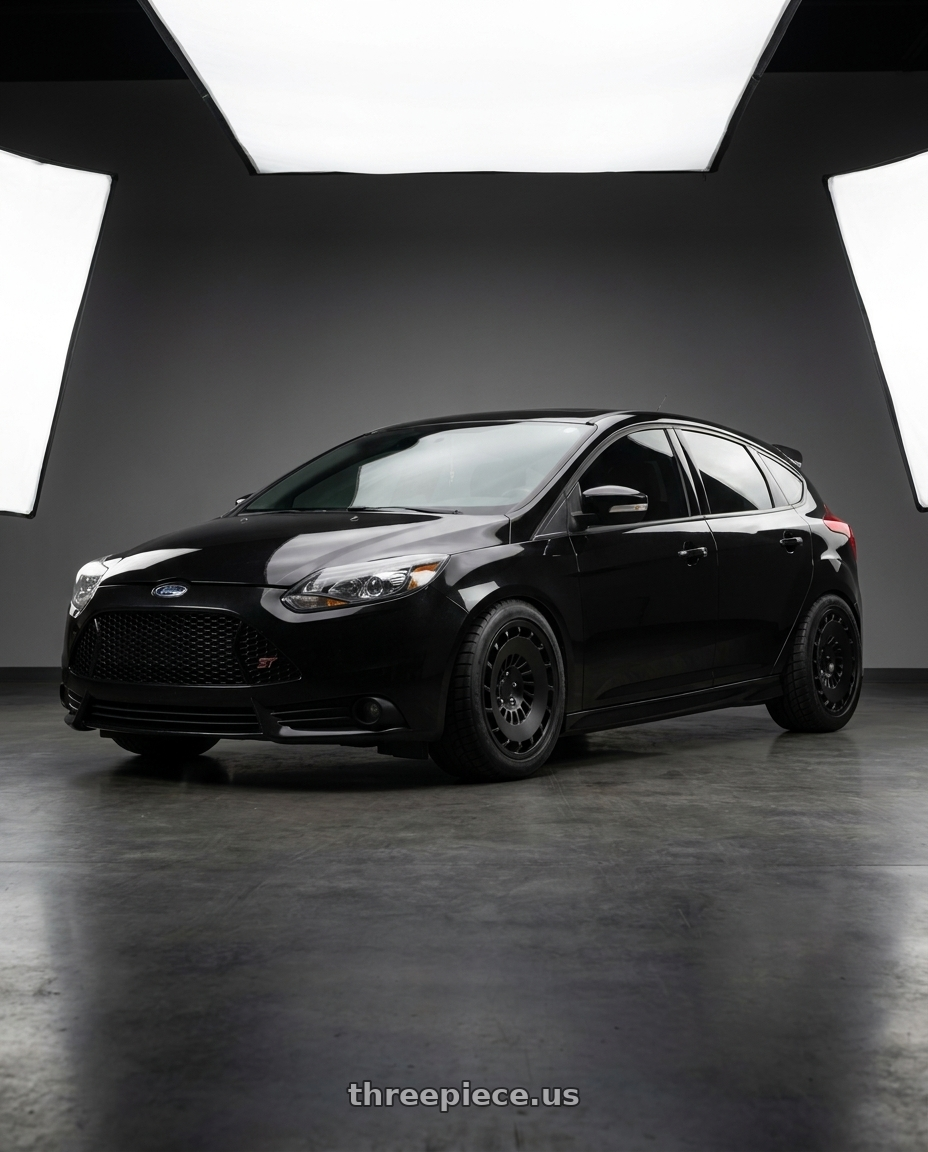 2013 focus st black with Rotiform 1PC R137 CCV 5X112 18X8.5 +45 MATTE BLACK wheels